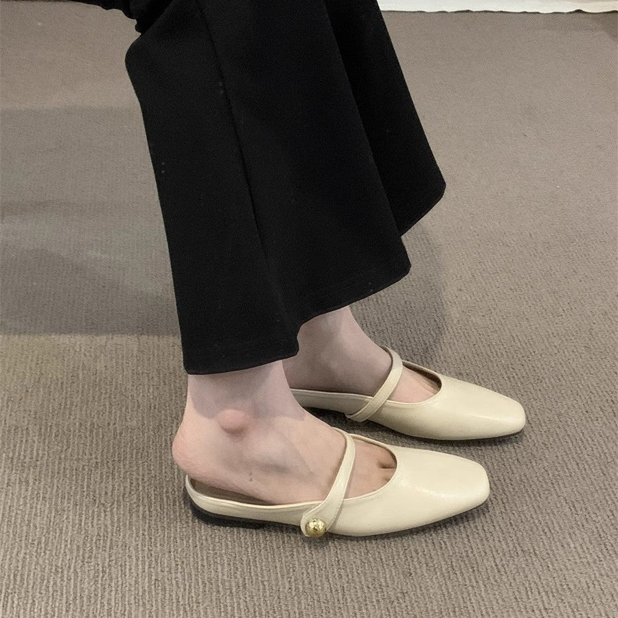 Damen elegante Ballerina-Slipper mit modischem Riemchen und Komfort-Innensohle R&B