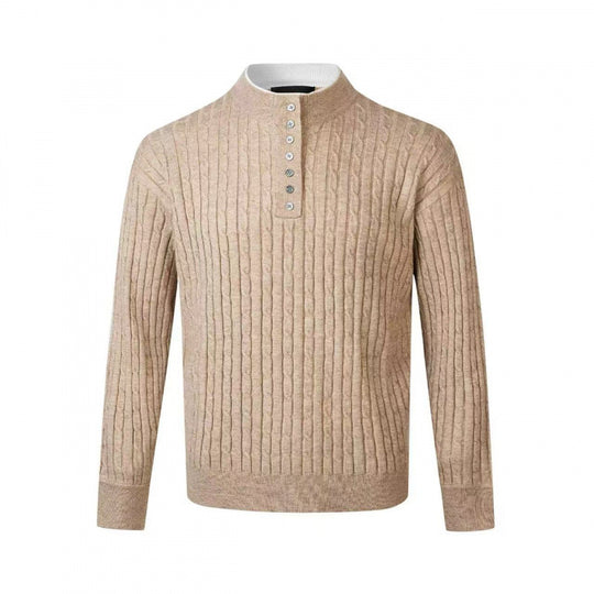 Herren Feinstrickpullover mit dekorativen Knopfdetails R&B
