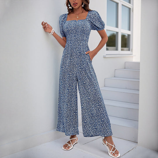 Damen Maxikleid mit Puffärmeln und seitlichem Schlitz R&B