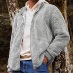 Herren Fleecejacke mit hohem Kragen und praktischen Taschen