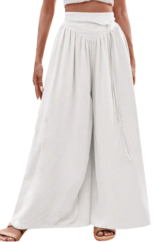 Damen Weite Palazzo-Hose mit elastischem Bund und stylischem Kordelzug R&B