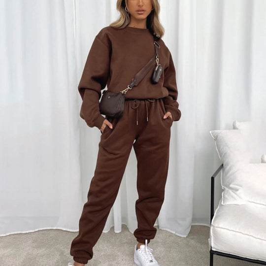 Damen lässiges Fleece-Loungewear-Set R&B