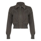 Damen cropped Jacke mit Reißverschluss und praktischen Taschen R&B