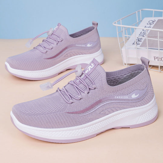 Damen Sportliche Freizeit-Sneaker mit elastischem Schnellschnürsystem und atmungsaktivem Obermaterial R&B