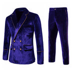 Herren Samtanzug mit goldenen Details und klassischem Revers R&B