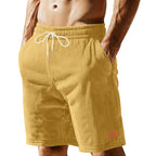Herren nan lässige Bermudashorts aus feinstrukturiertem Baumwollmix mit elastischem Bund und Kordelzug R&B