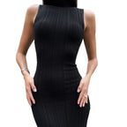 Damen Satin Maxikleid eng anliegend