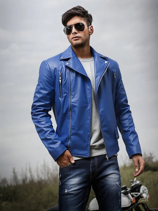 Herren Bikerjacke mit Steppnähten