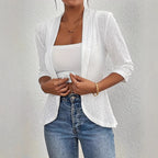 Damen Blazerjacke mit Lochmuster und lässigem Schnitt R&B