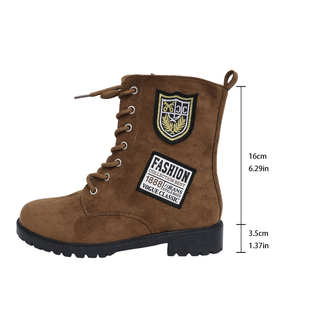 Damen Schnürstiefeletten mit modischem Patch-Design R&B