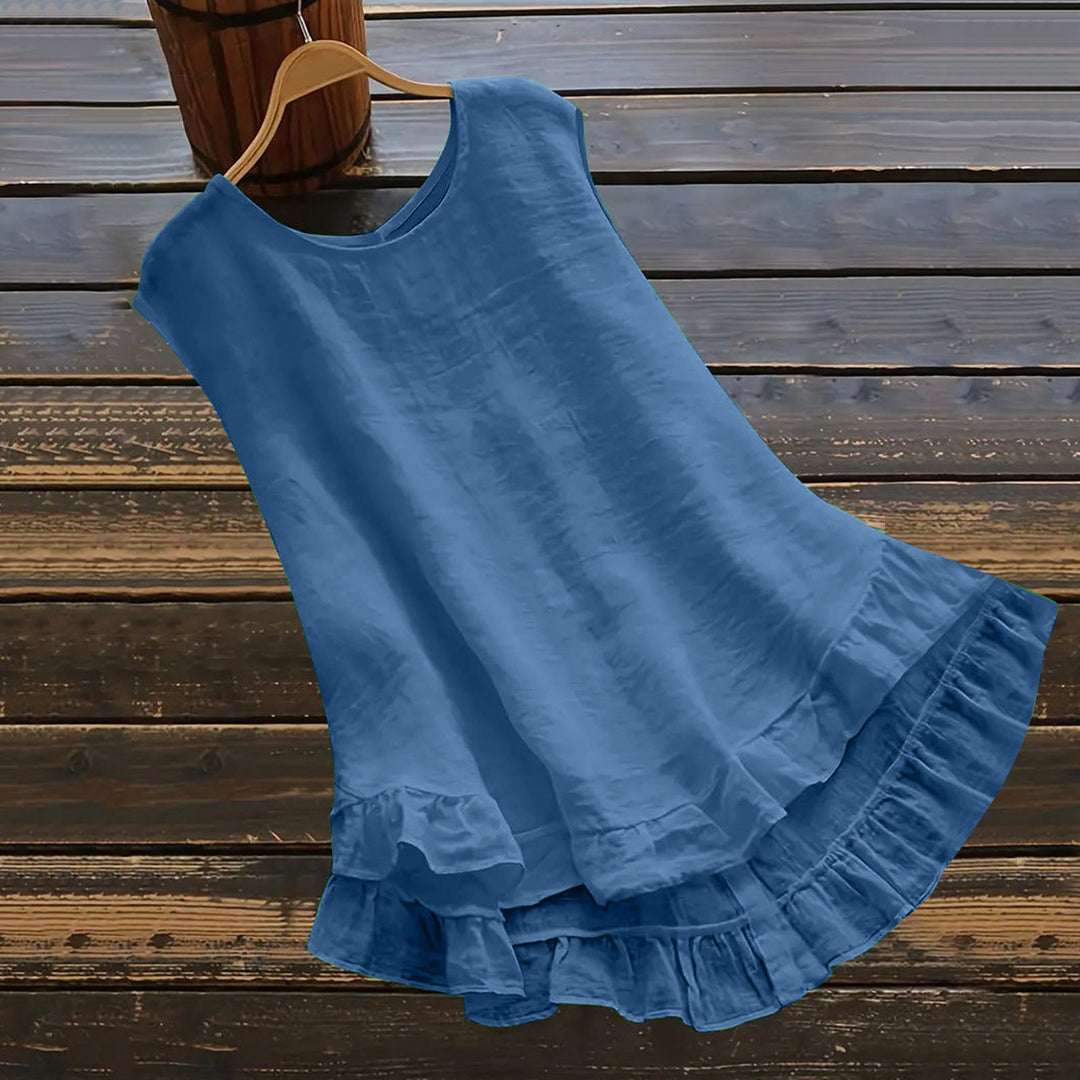 Damen Leichtes Sommerkleid aus atmungsaktivem Material mit Rüschendetails R&B