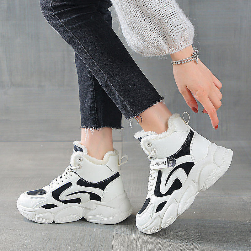 Damen Warme High-Top Sneakers mit isolierendem Innenfutter und rutschfester Sohle R&B
