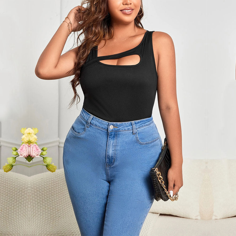 Damen Body mit asymmetrischem Cut-Out und komfortablem Schlangenprint R&B