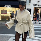 Damen Überwurfjacke mit Gürtel R&B