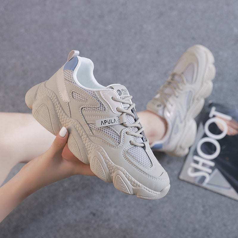 Damen Chunky Sneakers mit atmungsaktiver Mesh-Oberfläche und dämpfender Sohle R&B