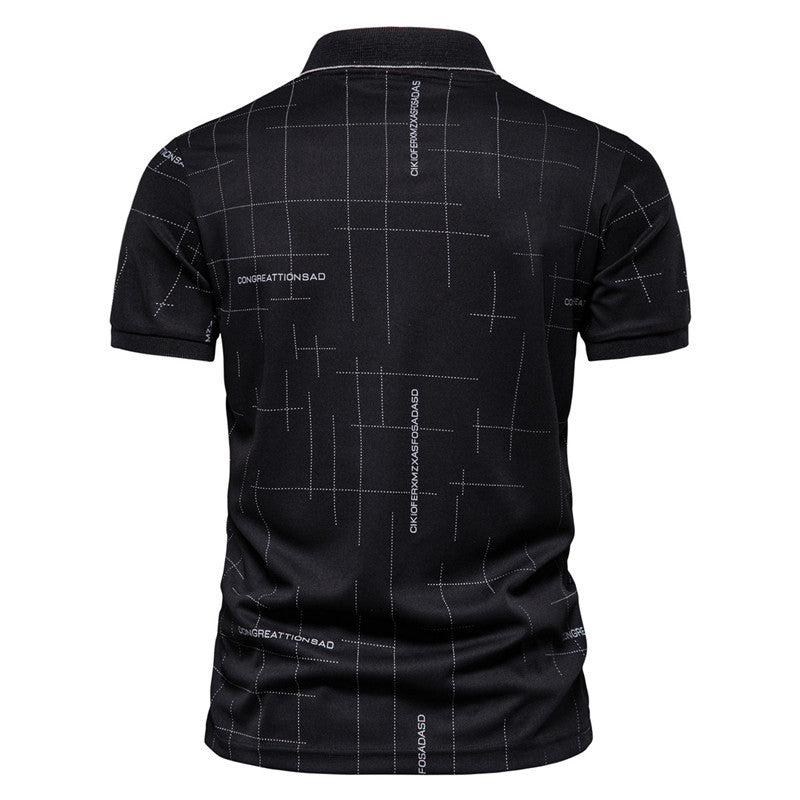 Herren Poloshirt mit modernem grafischen Druck und atmungsaktiver Funktion R&B