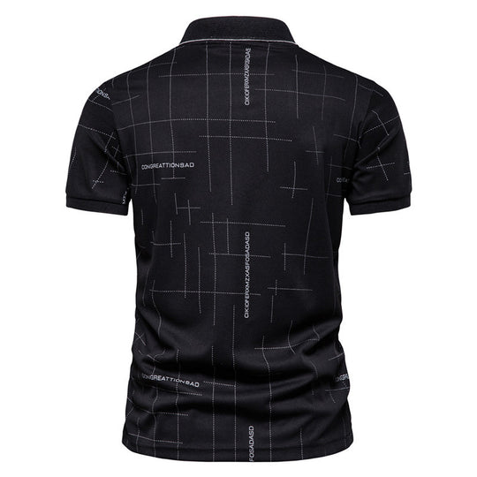 Herren Poloshirt mit modernem grafischen Druck und atmungsaktiver Funktion R&B