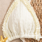 Damen Triangel-Bikini mit zarten Rüschendetails und eleganter Muschel-Applikation R&B