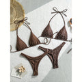 Damen Triangel-Bikini-Set mit verspieltem Punktedesign und elastischen Trägern R&B