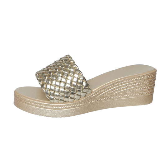 Damen Wedge-Sandalen mit geflochtenem Riemen und ergonomischer Sohle R&B