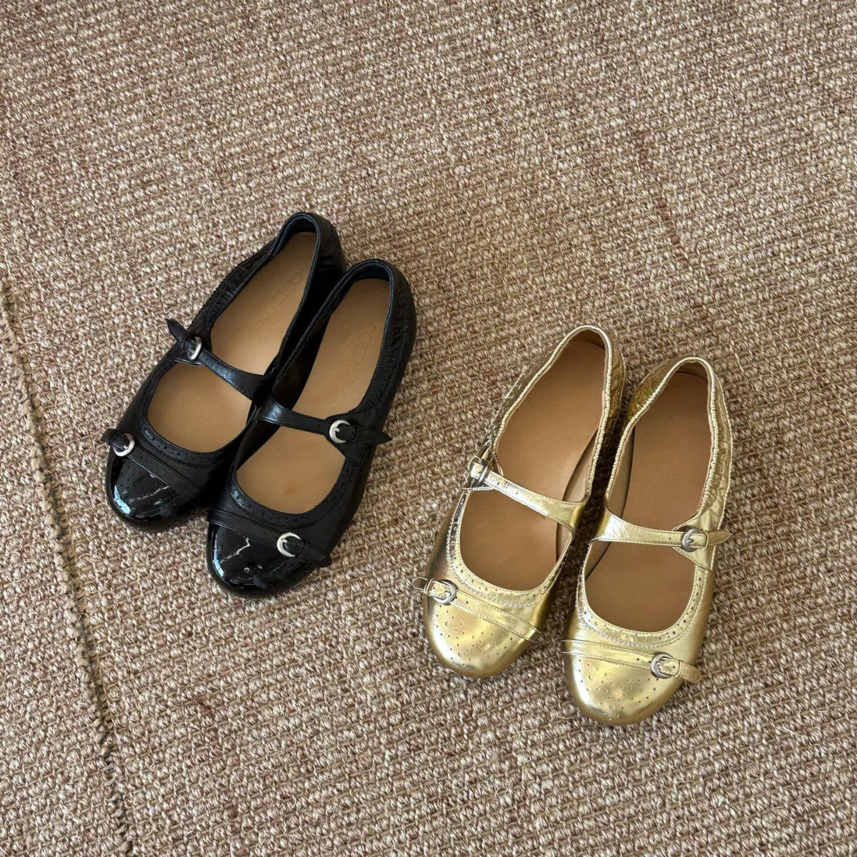 Damen elegante Ballerinas mit schimmerndem Riemchen und dekorativen Pünktchen R&B