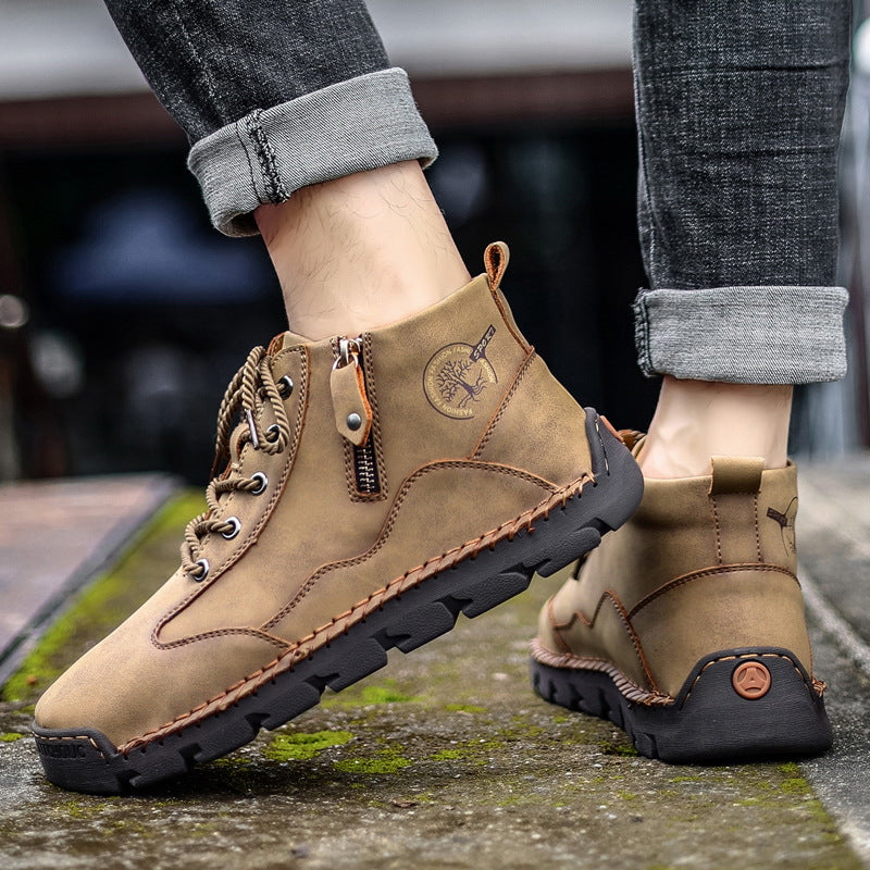 Herren robuste Wanderstiefel mit seitlichem Reißverschluss R&B