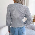 Damen Strickpullover mit V-Ausschnitt und feiner Maschenstruktur R&B