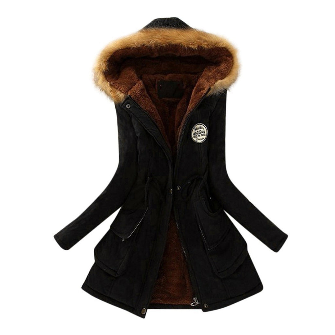 R&B | Winter Taille Kordelzug Fell Kapuzenjacke