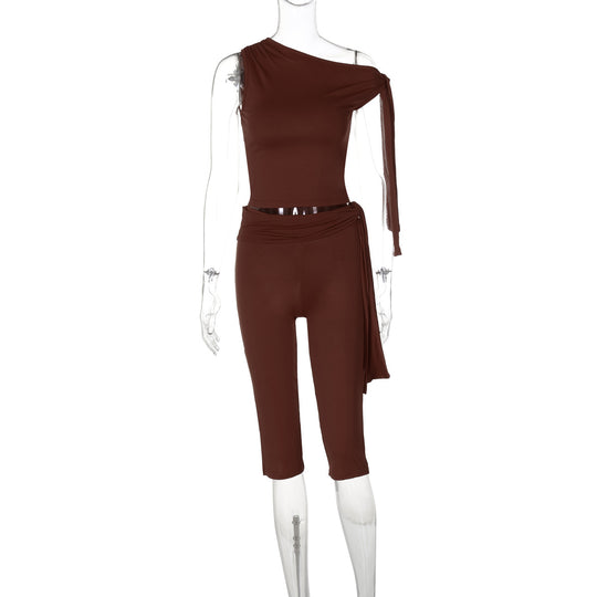 Damen Einseitiger Jumpsuit mit exklusiven Drapierungen R&B
