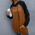 R&B | Hoodie Lockere Passform Weiches Strickmaterial Raglanärmel Kapuze mit Kordelzug