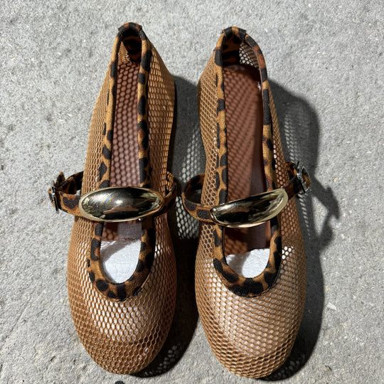 Damen Ballerinas mit modischem Netzdesign und dekorativem Riemchen R&B
