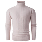 Herren stylischer Rollkragenpullover mit strukturiertem Zopfmuster und hochabschließendem Kragen R&B