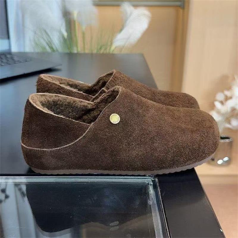 Damen Hausschuhe aus weichem Veloursleder mit wärmendem Futter R&B