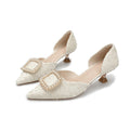 Damen elegante Slingback-Pumps mit funkelndem Schmuckdetail