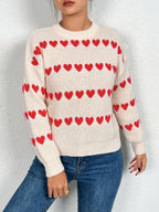Damen Pullover mit Herzmotiv in lässiger Passform R&B