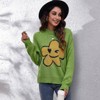 Damen Strickpullover mit verspieltem Blumenmotiv R&B