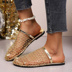 Damen Offene Clogs mit netzartigem Design und modischem Korkrand R&B