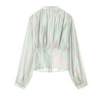 Damenbluse mit tiefem V-Ausschnitt und eleganten Rüschendetails R&B