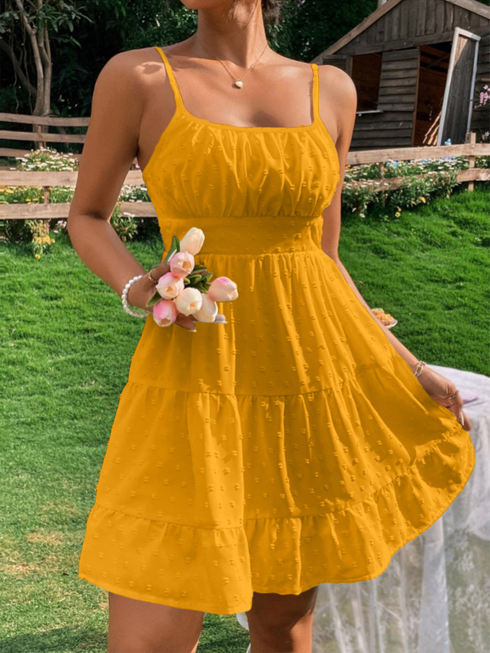 Damen Sommerliches Kleid mit Volantdesign R&B