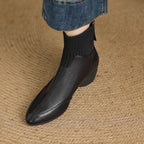 Damen Elegante Ankle Boots mit seitlichem Reißverschluss und elastischer Sockeneinstieg