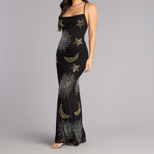 Damen Glamouröses Abendkleid mit schimmernden Pailletten und fantasievollem Design R&B