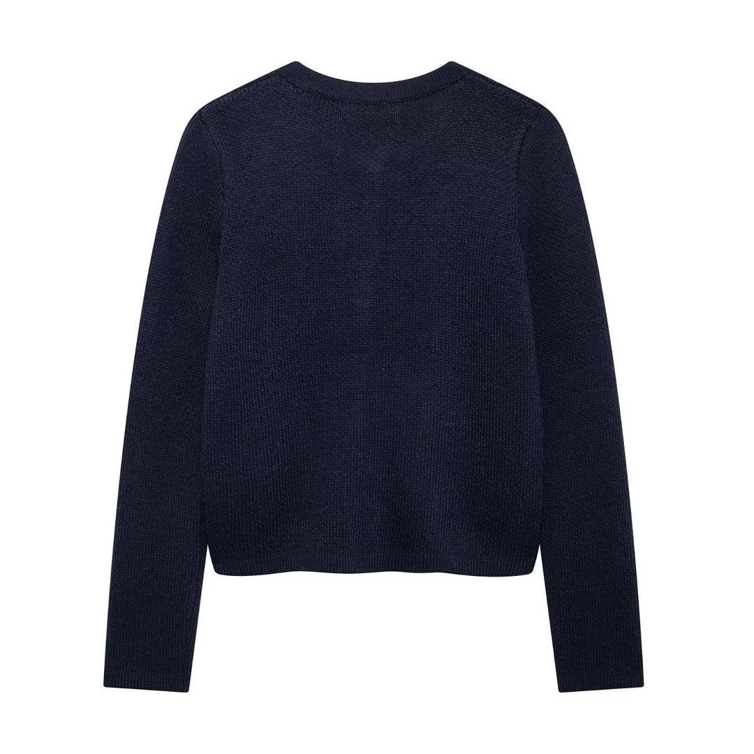 Damen Strickjacke mit schimmernden Knöpfen und Taschen R&B