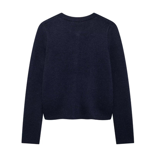 Damen Strickjacke mit schimmernden Knöpfen und Taschen R&B
