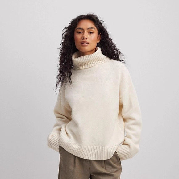 Damen feiner Rollkragenpullover aus weichem Strick R&B