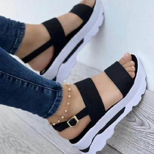 Damen modische Plattform-Sandalen mit verstellbaren Riemen R&B
