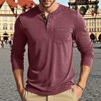 Herren Langarm-Hemd mit Knopfleiste und praktischer Brusttasche R&B