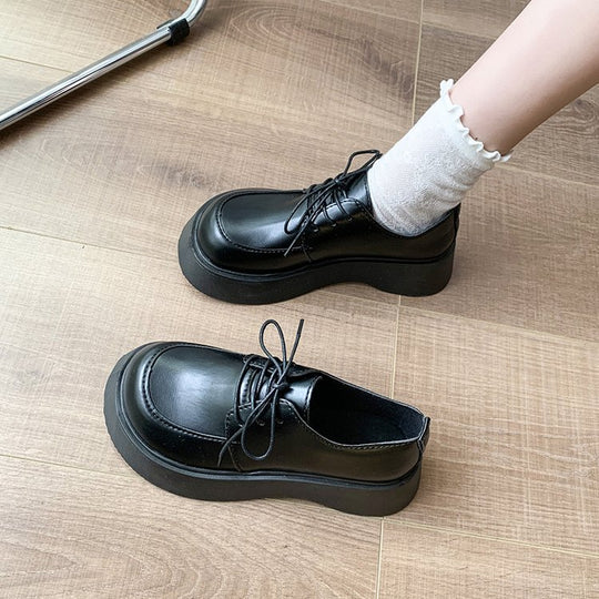 Damen bequeme Plateau-Schnürschuhe mit modischem Design R&B