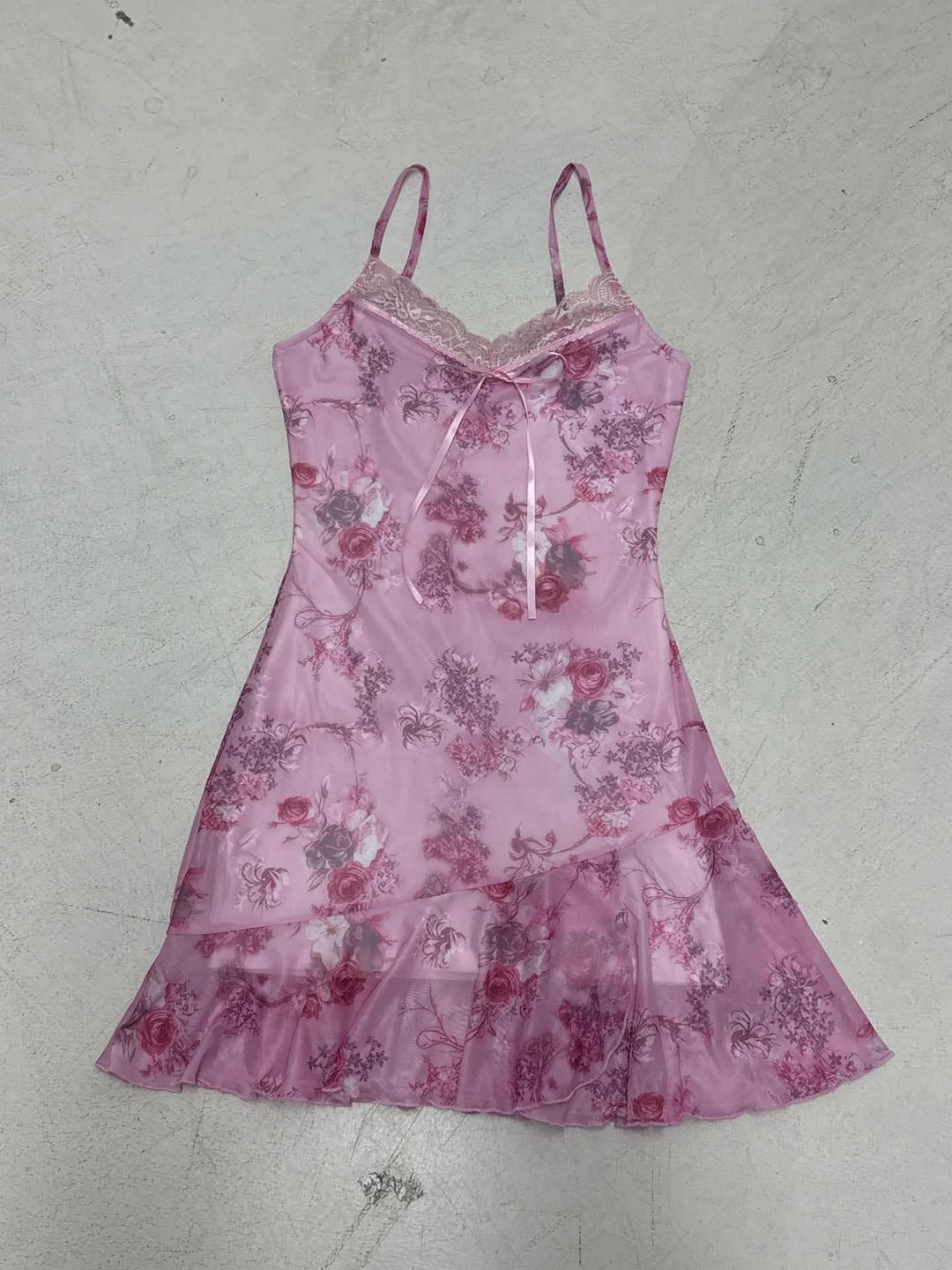 Damen verführerisches Nachthemd mit romantischen Spitzenakzenten und floralem Design R&B