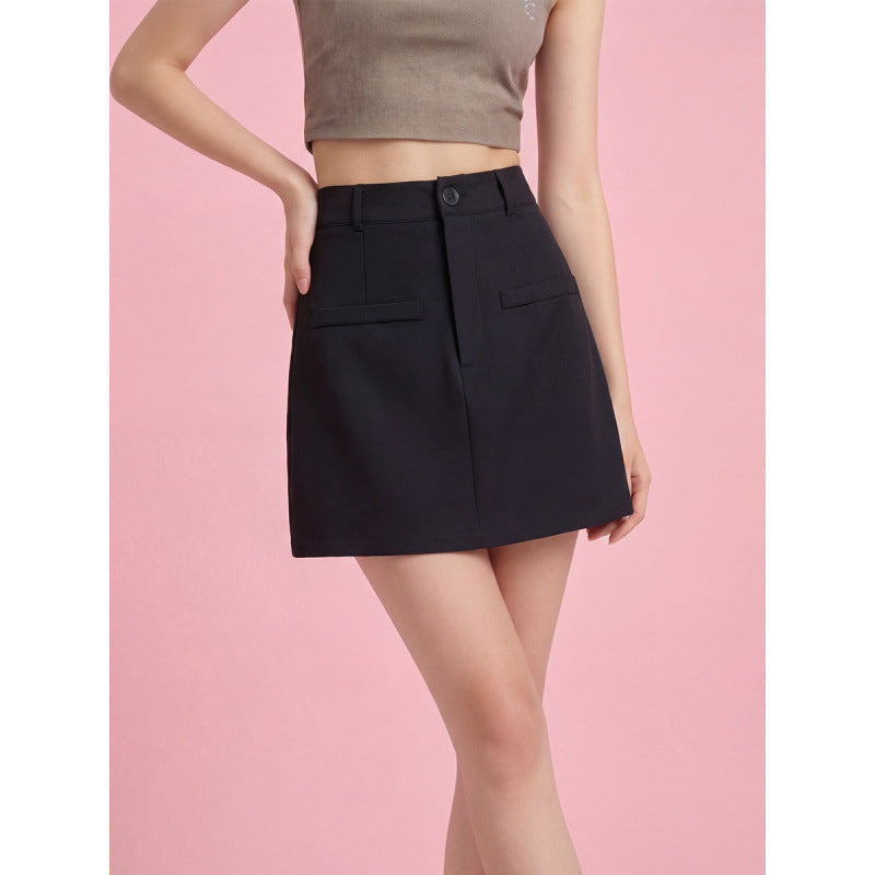 Damen Modischer Minirock mit eleganter Schnittführung und praktischen Taschen R&B