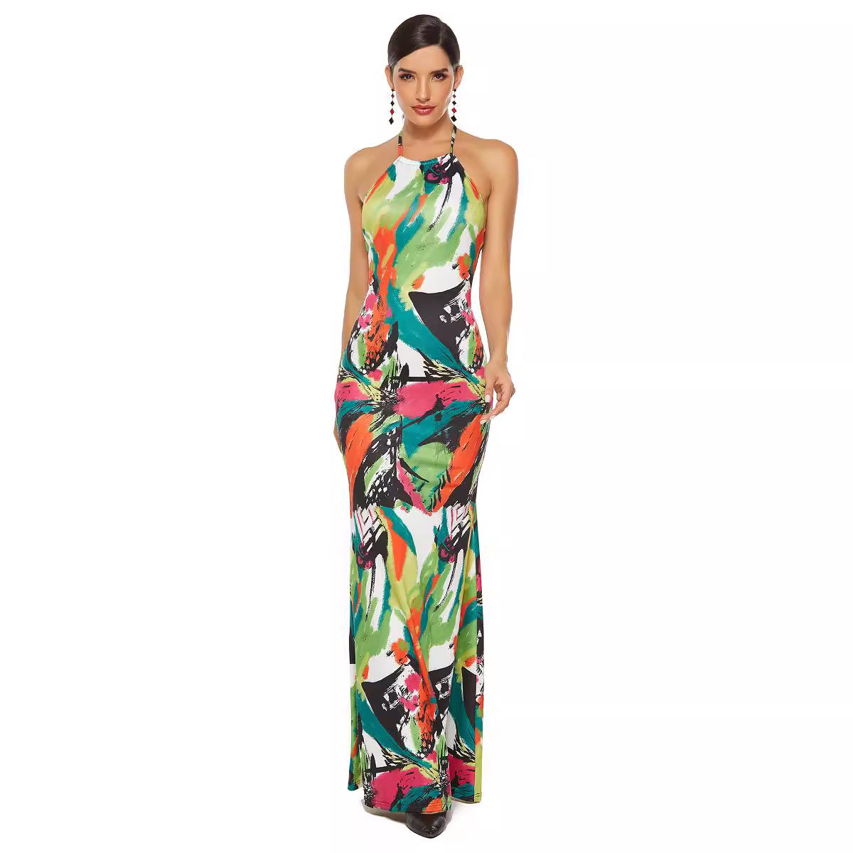 Damen Maxikleid mit aufregendem Farbdesign R&B